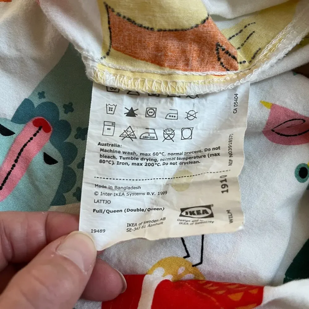Ikea LATTJO Forrest Animals Duvet Cover 2 Pillowcases & Duvet Insert Full/Queen